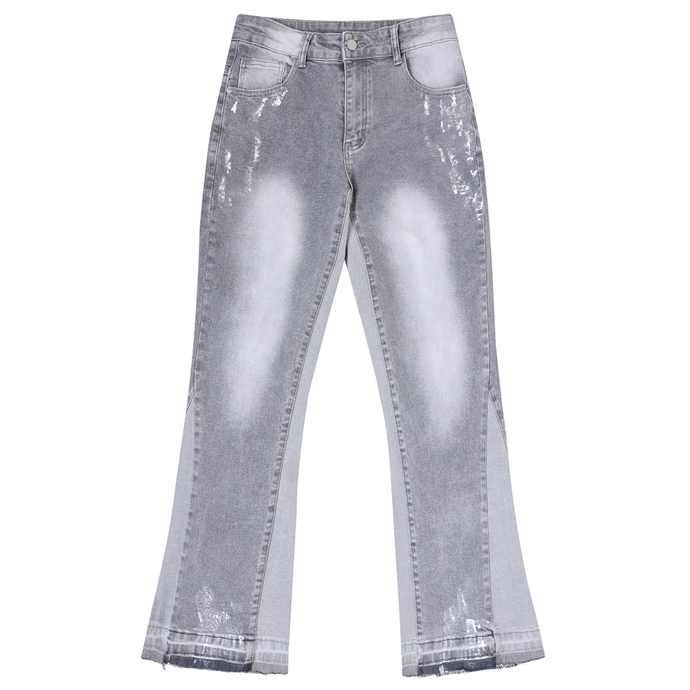 Gallery Dept Flare - Men Painted Flared Denim Jeans Spliced