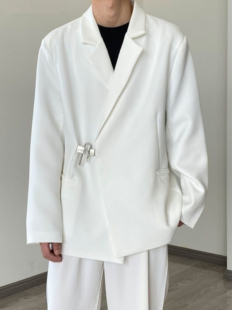 Brand Streetwear Instagram - Men's White Casual Blazer Set Autumn
