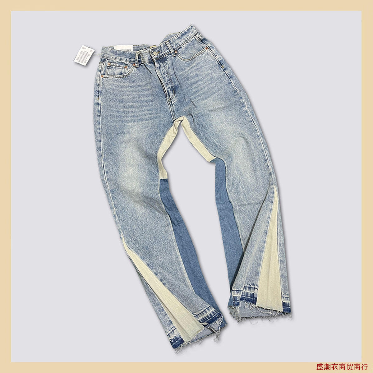 Gallery Dept Flare - Denim Bell-bottoms Washed And Worn Patchwork