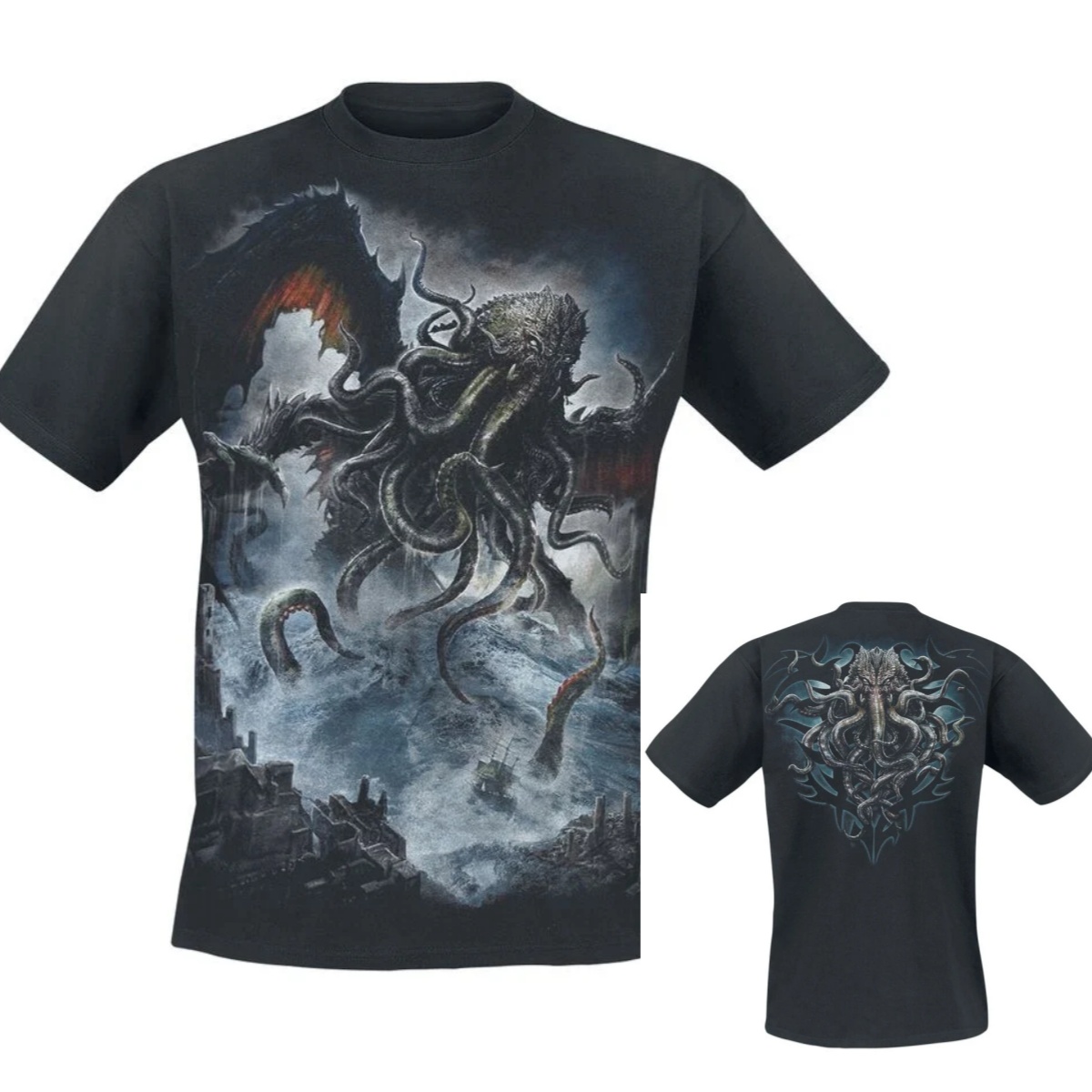 Gothic Streetwear Brand - Cthulhu Dark Gothic Spiral Brand T-Shirt